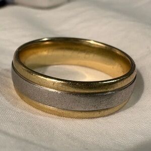 18k gold and platinum men’s wedding band. I love you inscription in German